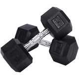 RUBBER COATED HEX DUMBELLS