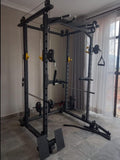 COMMERCIAL OLYMPIC LIFTING SQUAT RACK WITH CABLE CROSS