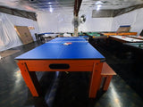 3 IN 1 7FT POOL DINNING PINGPONG TABLE WITH 2 PCS BENCH SET