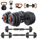 50KG Adjustable Dumbbell Kettlebell Barbell Set, 6 in 1 Set