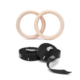 RS SPORT WOODEN GYMNASTIC CALISTHENICS RINGS KFit