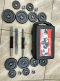 20KG ADJUSTABLE DUMBBELL SET WITH CONNECTOR AND CARRY CASE