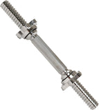 14" THREADED CHROME DUMBBELL BAR PAIRS WITH RING COLLARS WEIGHTBAR