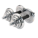 CHROME PLATED 20KG ADJUSTABLE DUMBBELL SET