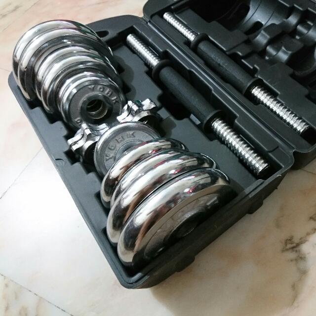 York fitness deals chrome dumbbells