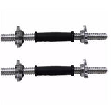 RUBBER COATED THREADED DUMBELL BAR PAIRS WITH RING COLLARS WEIGHTBAR