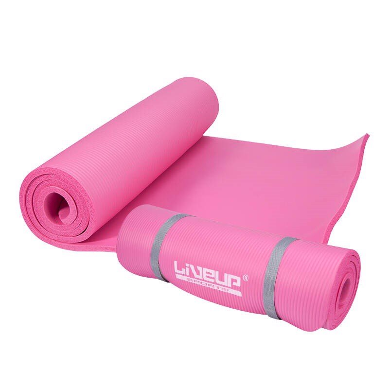 LIVEUP ANTI-SLIP YOGA SPORTS EXERCISE MAT 12MM 180 x 60 PINK