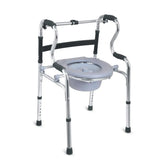 Height Adjustable All in One Walker With Commode / Stool, Allows Patient To Use Support