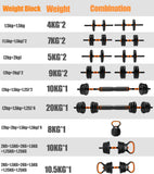 30KG Adjustable Dumbbell Kettlebell Barbell Set, 6 in 1 Set - Afrofit GymStore