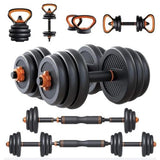 30KG Adjustable Dumbbell Kettlebell Barbell Set, 6 in 1 Set - Afrofit GymStore