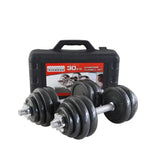 30KG ADJUSTABLE DUMBBELL SET WITH CONNECTOR AND CARRY CASE - Afrofit GymStore