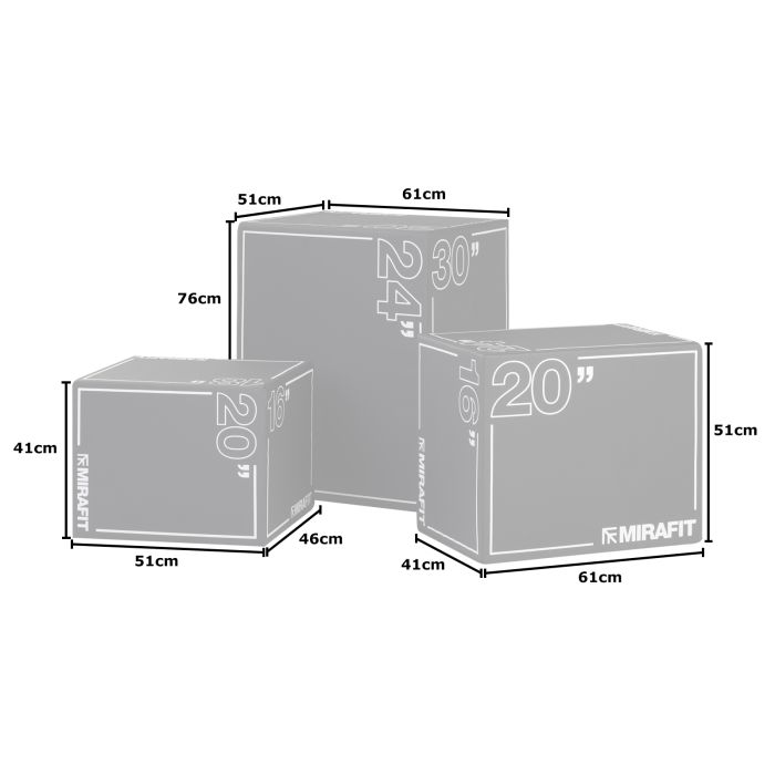 3in1 Covered Wooden Plyo Jump Box (3 Size Choices) - Afrofit GymStore