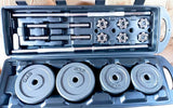50KG ADJUSTABLE DUMBBELL TO BARBELL SET WITH CARRY CASE ANTI RUST - Afrofit GymStore