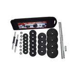 50KG ADJUSTABLE DUMBBELL TO BARBELL SET WITH CARRY CASE ANTI RUST - Afrofit GymStore