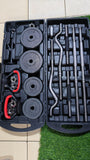 58KG Anti Rust Adjustable Dumbbell, Kettlebell and Barbell Set with Case IFx - Afrofit GymStore