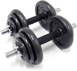 LIVEUP ADJUSTABLE 20KGS DUMBBELL SET WITH PACK CARRY CASE