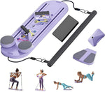 Foldable Multifunctional Pilates Board Reformer Sliding Set with Resistance Bands Digital Counter
