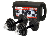 ADJUSTABLE 20KGS DUMBBELL SET WITH CONNECTOR AND CARRY CASE
