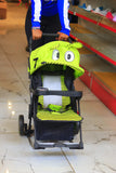 Baby Pram Walker With Cartoon Cover And Luggage Basket And Pocket, Foldable Aluminum Alloy - Afrofit GymStore