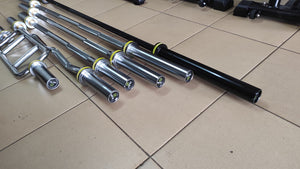 Black Oxide Powder Coated Anti Rust PREMIUM OLYMPIC WEIGHTLIFTING 2.2M LONG BAR 20KG - Afrofit GymStore