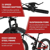 BNQMTB Folding Fat Tire, 26" High Carbon Steel Frame Mountain Bike - Afrofit GymStore
