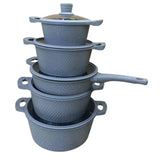 Bosch 11 PCS Granite Cookware Set with Silicone Lid Non Stick Cooking Pot - Afrofit GymStore