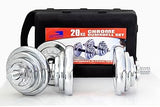 CHROME STAINLESS ADJUSTABLE 20KGS DUMBBELL SET WITH CARRY CASE - Afrofit GymStore