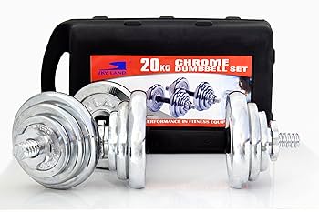 CHROME STAINLESS ADJUSTABLE 20KGS DUMBBELL SET WITH CARRY CASE - Afrofit GymStore
