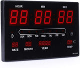Digital Clock Large Size Gym Hospital Mall High Brightness with Thermometer Date - Afrofit GymStore