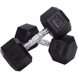 FIXED HEX RUBBER COATED DUMBBELL PAIR - Afrofit GymStore