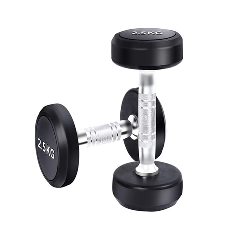 FIXED ROUND RUBBER COATED ERGONOMIC DUMBBELL PAIR - Afrofit GymStore