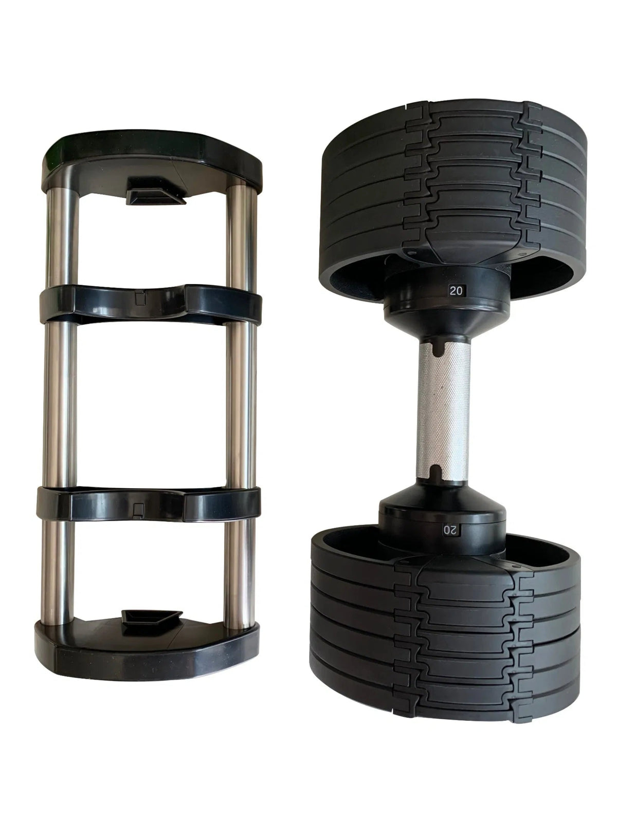 Flexibell Dumbbells upto 24kg Quickly Adjustable Sectorized Set. Sold as on pc - Afrofit GymStore