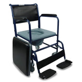 Foldable Commode Wheel Chair for Adults, height adjustable, 46cm seat width, removable arm rests - Afrofit GymStore