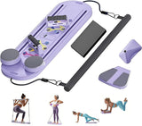 Foldable Multifunctional Pilates Board Reformer Sliding Set with Resistance Bands Digital Counter - Afrofit GymStore