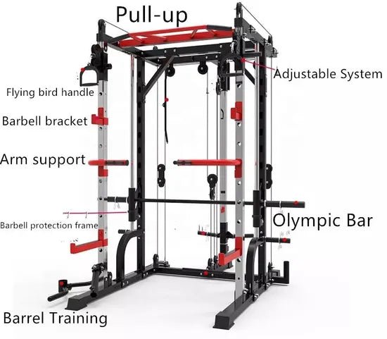 Heavy Duty Multi - Gym Power Cage Cable Cross with Smith - Afrofit GymStore