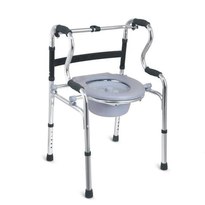 Height Adjustable All in One Walker With Commode / Stool, Allows Patient To Use Support - Afrofit GymStore