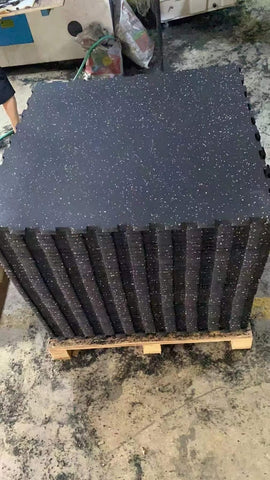 HIGH DENSITY INTERLOCKINT GYM RUBBER FLOOR EXERCISE MATS 15mm 1SQM - Afrofit GymStore