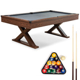 Imported Luxury Pool Table 7 Ft, With Full Accessories Grey Velvet Play Surface on MDF, X Legs - Afrofit GymStore