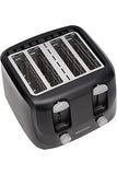 Krypton 4-Slice Bread Toaster Black Steel 6 Browning Levels - 2 Years Warranty - Afrofit GymStore