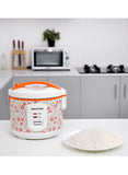 Krypton Electric Rice Cooker with Steamer, Non-Stick Surface, White & Pink - Afrofit GymStore