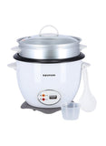 Krypton Rice Cooker with Steamer, Non-Stick Inner Pot, 1.8L, 700W, White/Grey/Black - 2 Years Warranty - Afrofit GymStore