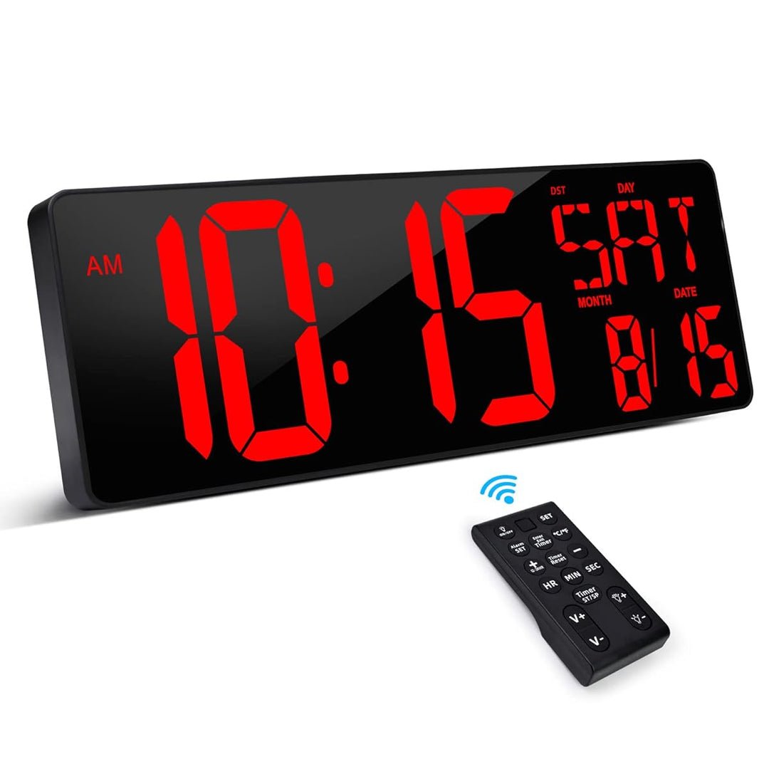 Large Digital Gym Wall Clock - Remote Control Exercise Watch – Afrofit ...