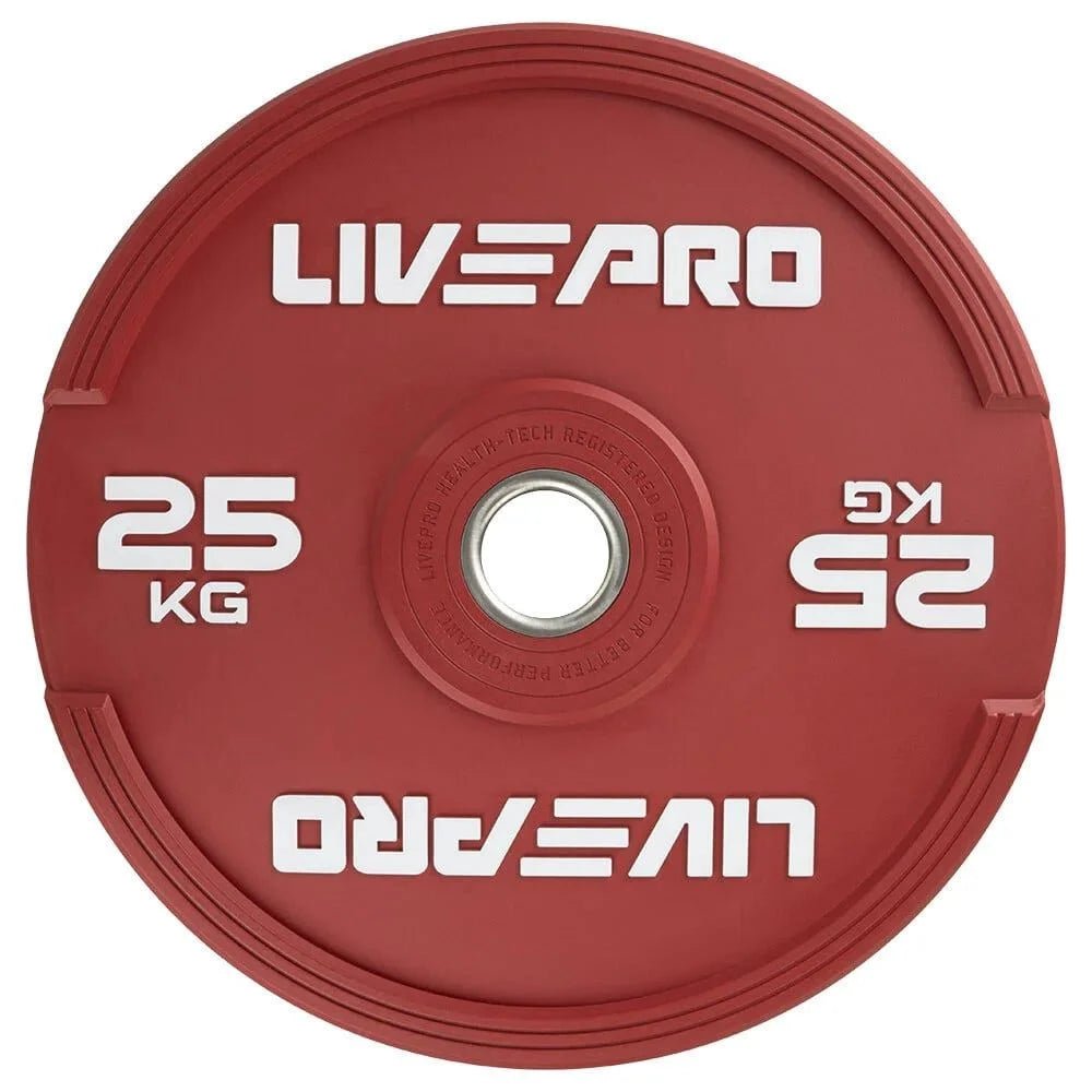 LIVEPRO ELITE COLORED RUBBER BUMPER PLATE PAIR LP8332 - Afrofit GymStore