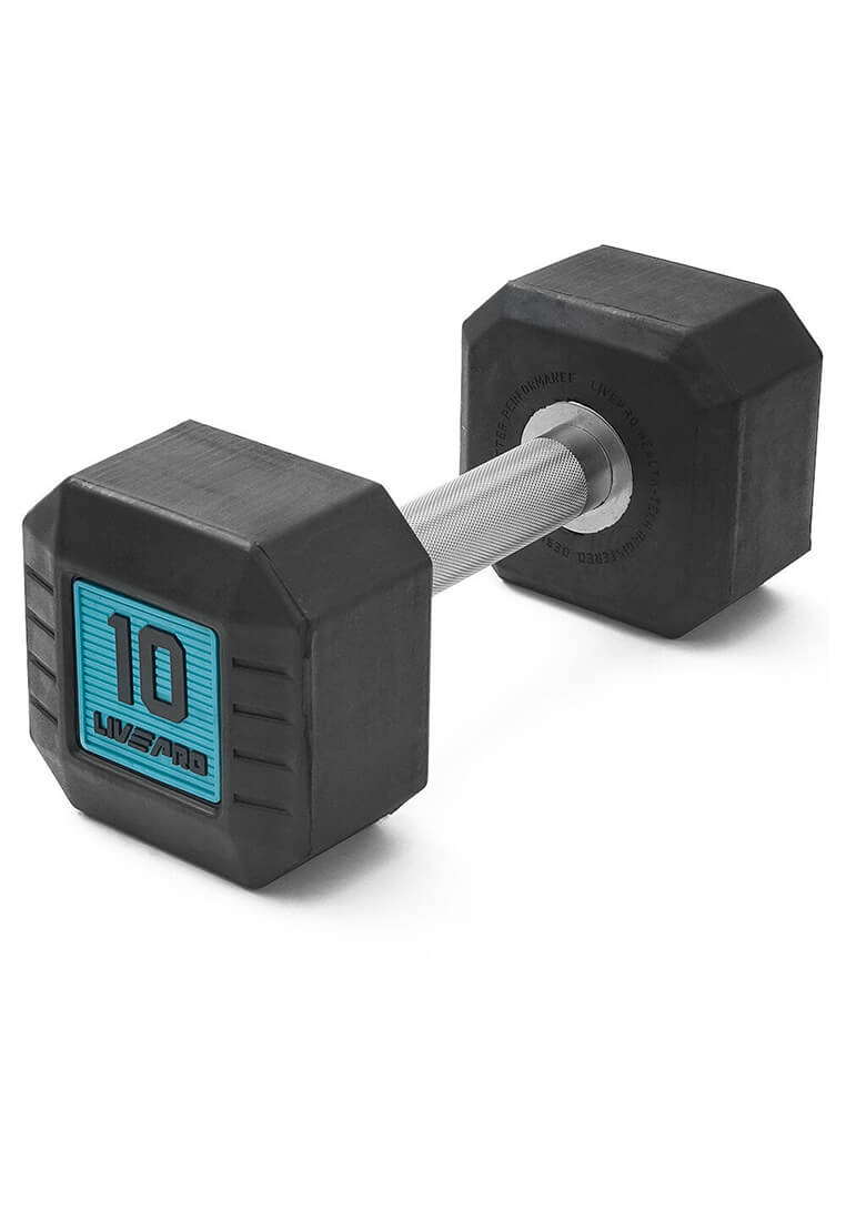 LIVEPRO PREMIUM SQUARE RUBBER DUMBBELLS (PRICE FOR A PAIR) - Afrofit GymStore