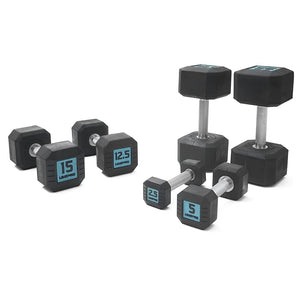 LIVEPRO PREMIUM SQUARE RUBBER DUMBBELLS (PRICE FOR A PAIR) - Afrofit GymStore