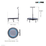 LIVEPRO TRAMPOLINE WITH ADJUSTABLE HANDLE HEAVY DUTY - Afrofit GymStore