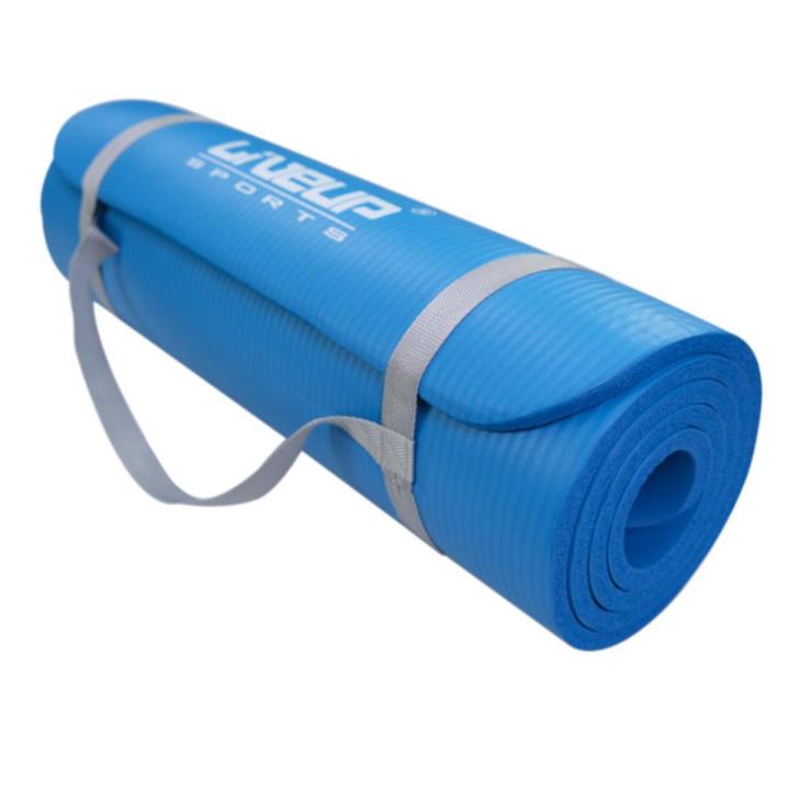 LIVEUP SPORTS NBR EXERCISE MAT 1.2CM THICK 180x60/1000G with Carry Straps - Afrofit GymStore