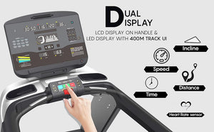 Merc V - 9 Heavy Commercial AC 7HP Treadmill with Shock Mitigation IFx - Afrofit GymStore