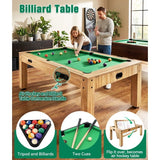 Multi Game Table 7ft, 4 In 1, Pool, Air Hockey, Table Tennis, Dinign Table - Afrofit GymStore