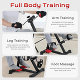 Pedal Exerciser, Hand Arm Knee and Leg Exercise Machine for Seniors, Height-Adjustable, with LCD Display and Foot Massage Roller - Afrofit GymStore